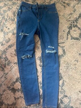 Free People Distressed Blue Skinny Jeans